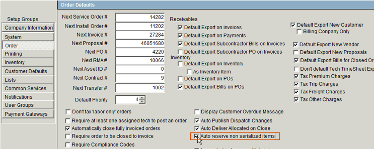 quickbooks online settings auto incremented